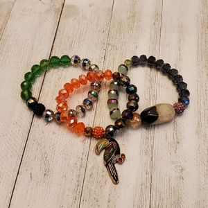 Bright Glass Bead Bracelet Stack